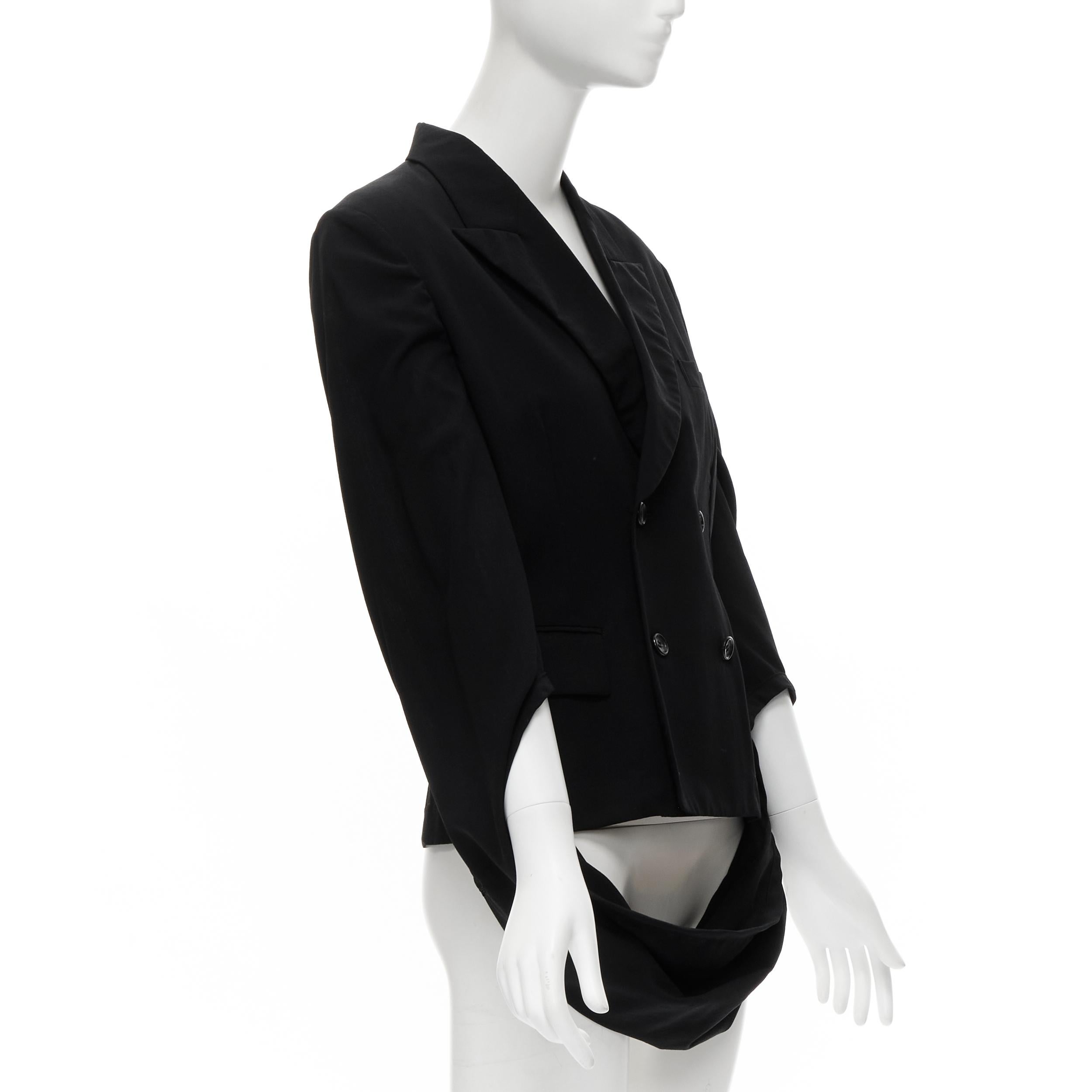 Black COMME DES GARCONS 1990 infinity loop sleeve double breasted blazer jacket S For Sale