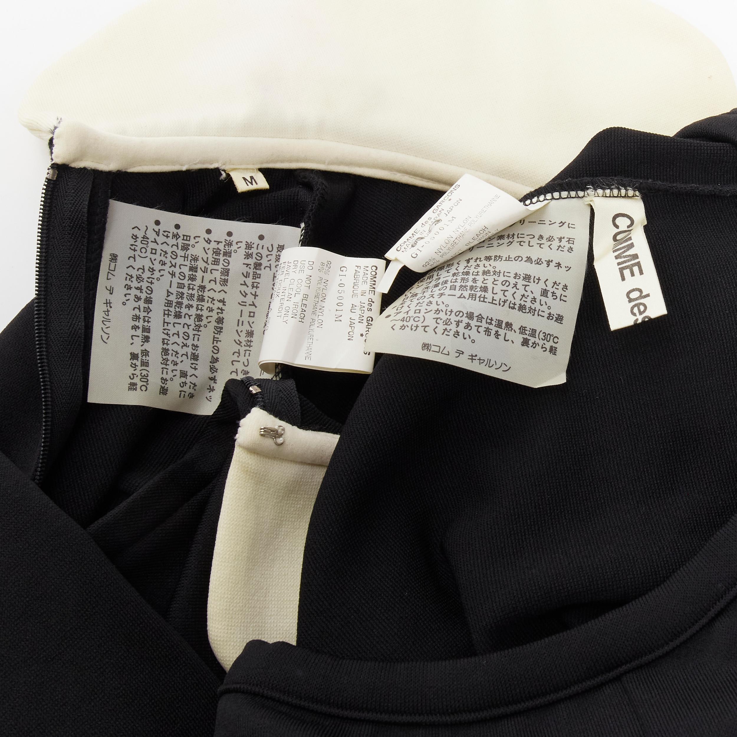 COMME DES GARCONS 1990 Runway black white draped back cut out 2-pc dress M For Sale 7