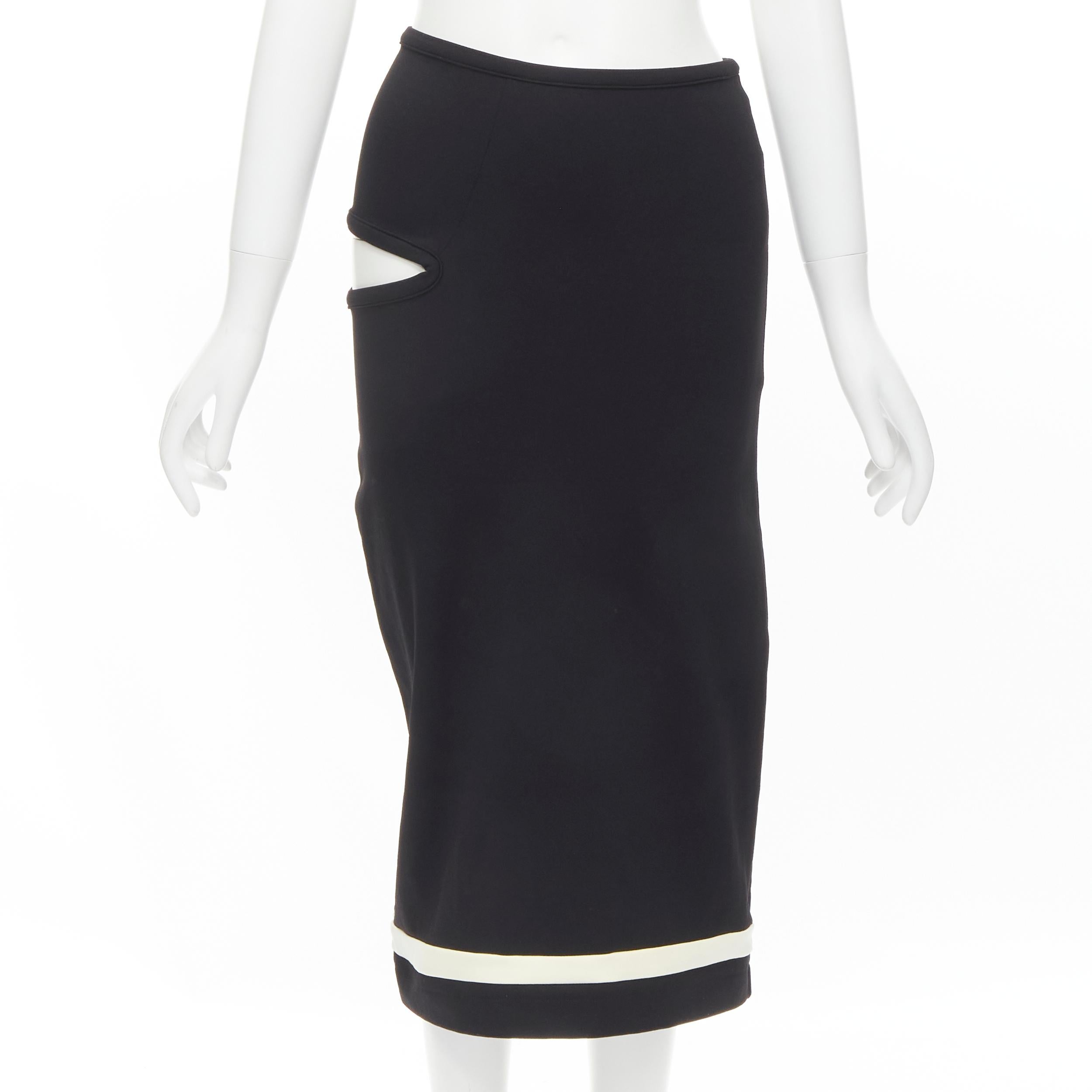 COMME DES GARCONS 1990 Runway black white draped back cut out 2-pc dress M For Sale 2