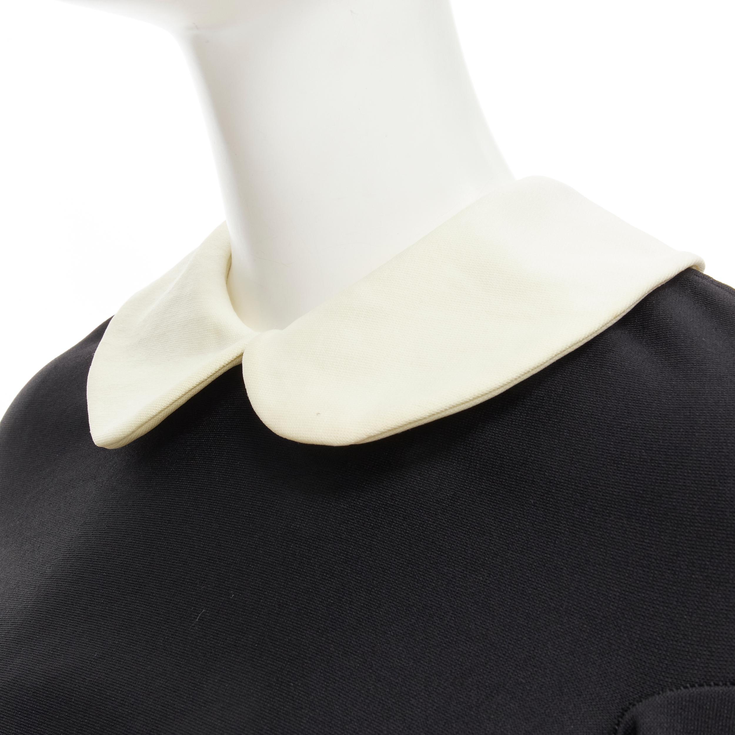 COMME DES GARCONS 1990 Runway black white draped back cut out 2-pc dress M For Sale 3
