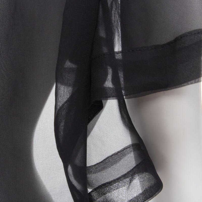 COMME DES GARCONS 1990 Vintage black sheer  deconstructed layered shirt S For Sale 6