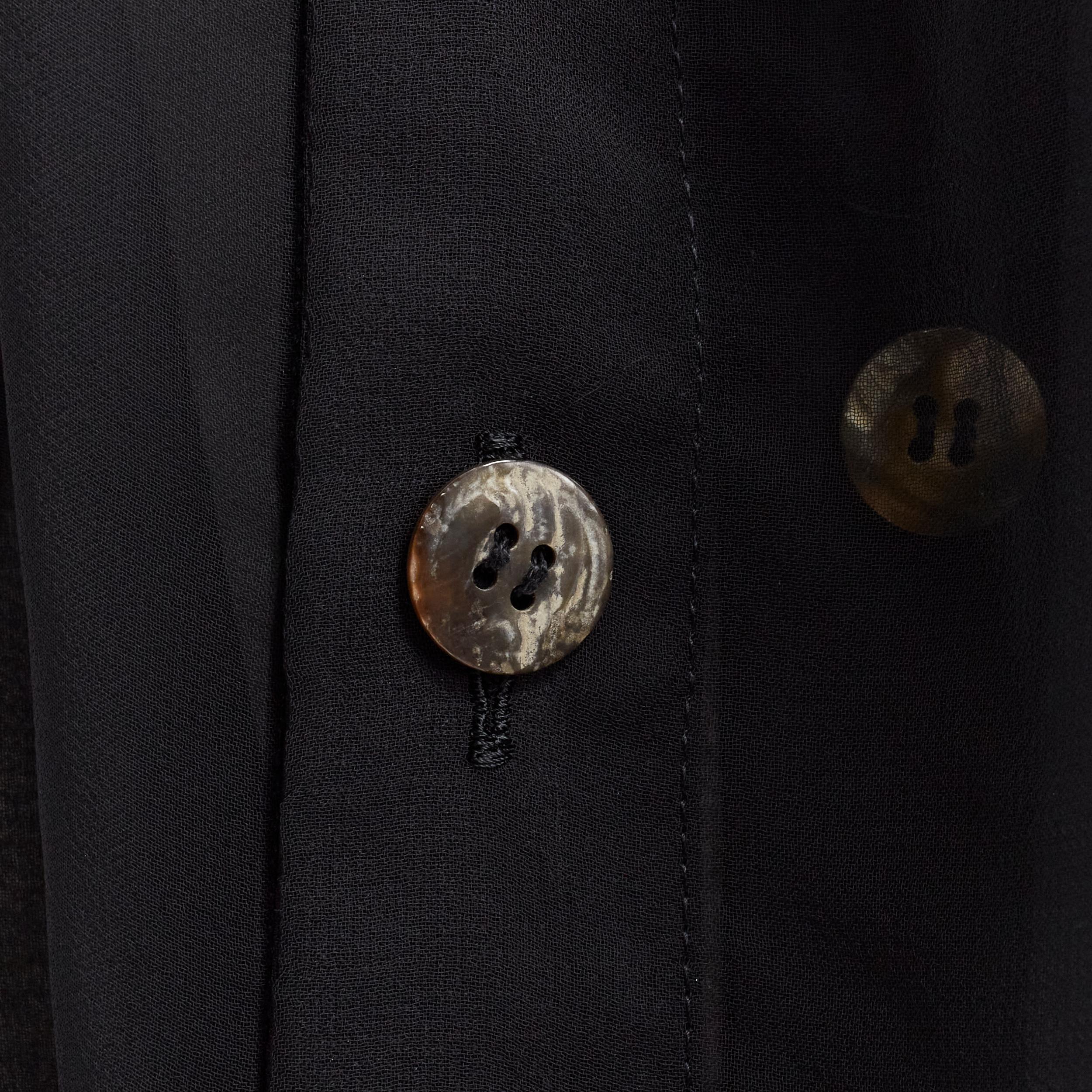 COMME DES GARCONS 1990 Vintage black sheer deconstructed layered shirt S For Sale 3
