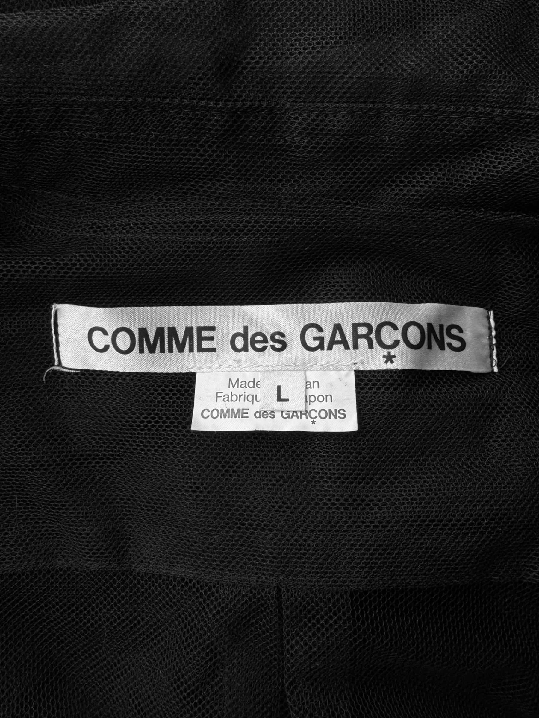COMME DES GARÇONS 1990 CAMISETA TRIPLE LAMINADA DE TUL NEGRO en venta 5