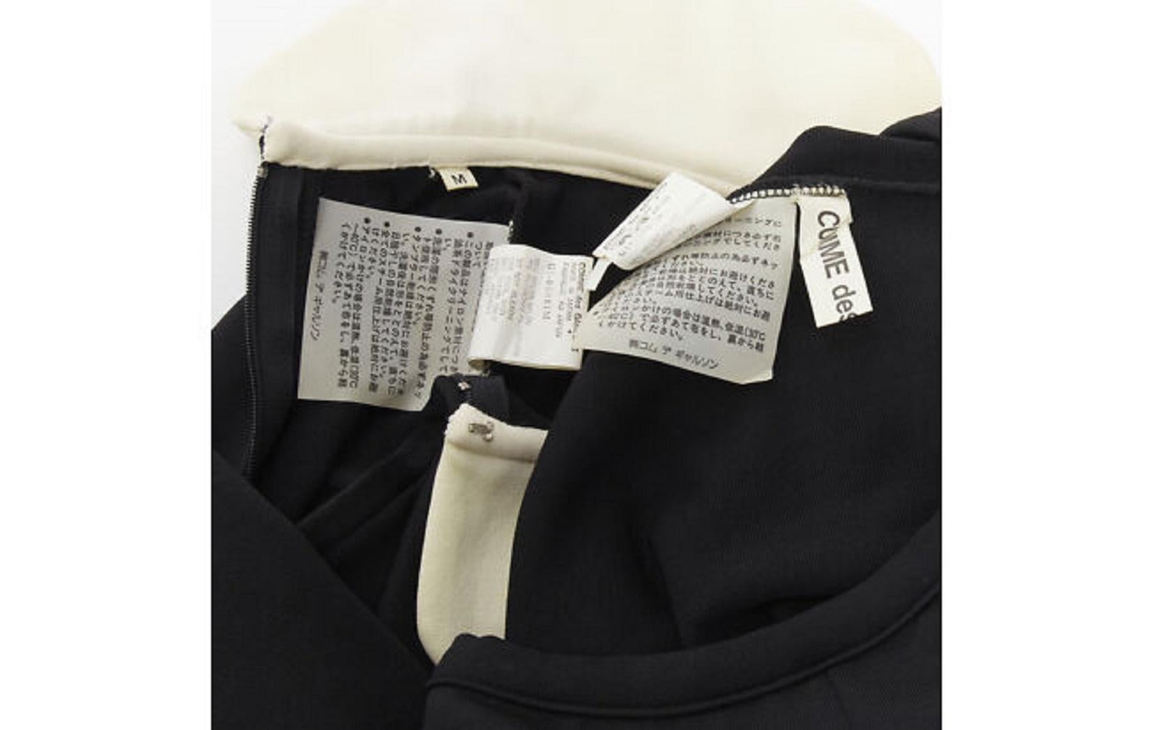 COMME DES GARCONS 1990s Vintage black peterpan collar cut out draped top skirt S For Sale 7
