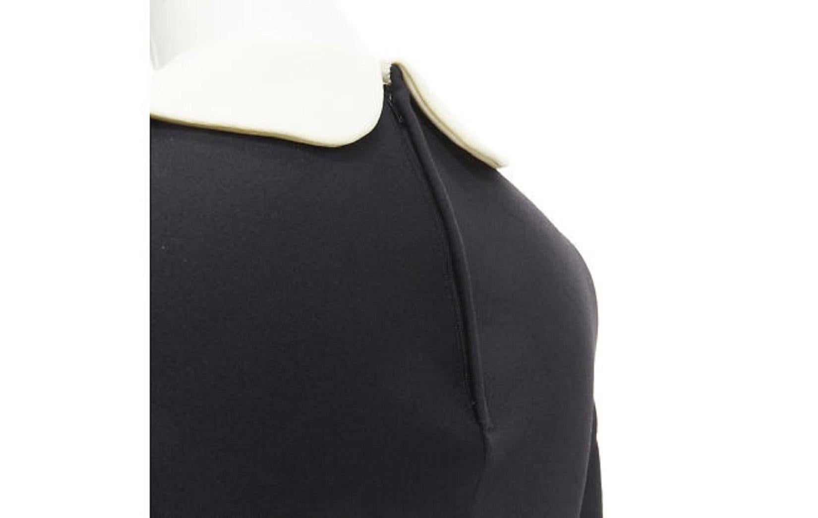 COMME DES GARCONS 1990s Vintage black peterpan collar cut out draped top skirt S For Sale 1