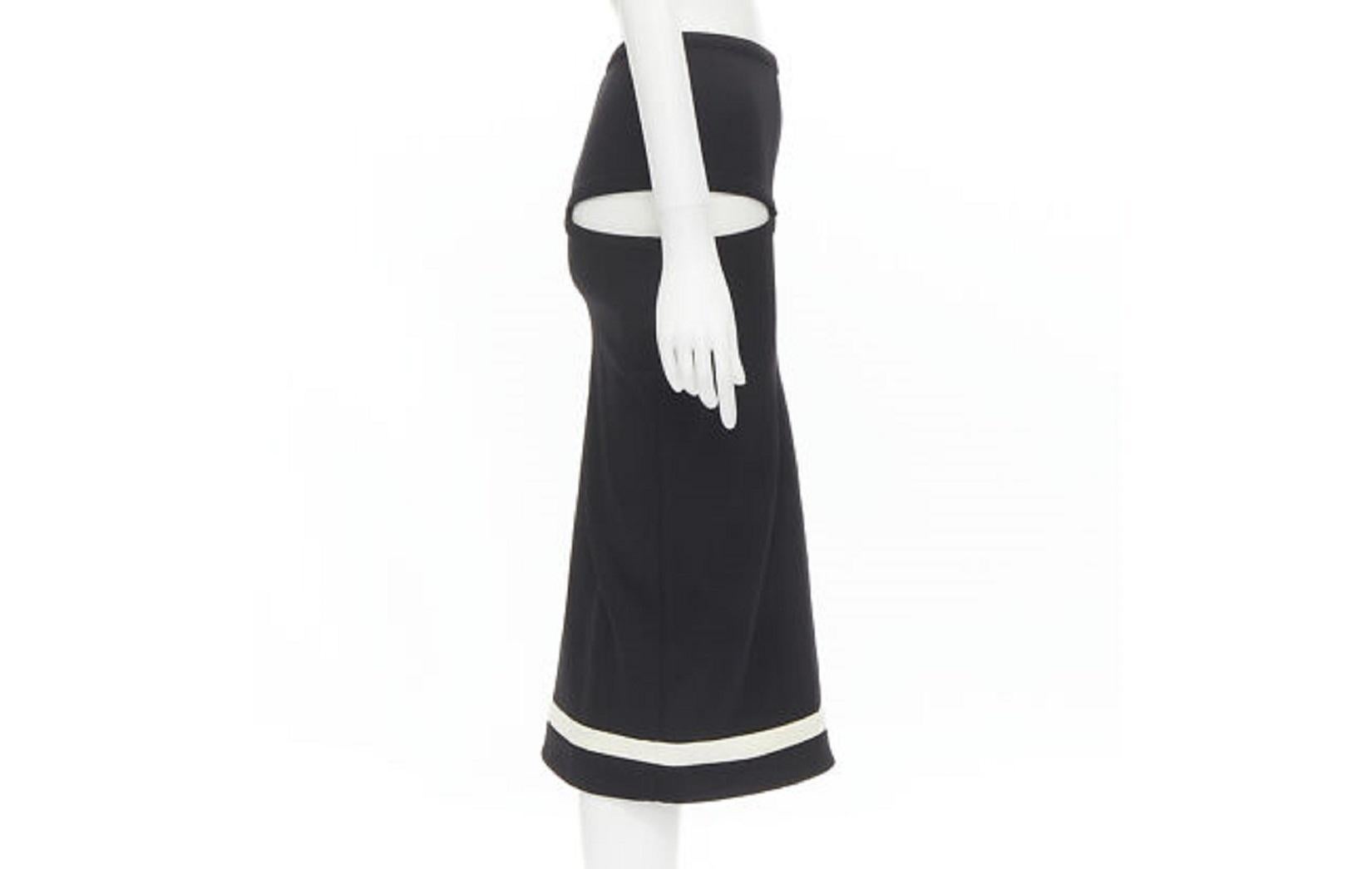 COMME DES GARCONS 1990s Vintage black peterpan collar cut out draped top skirt S For Sale 4
