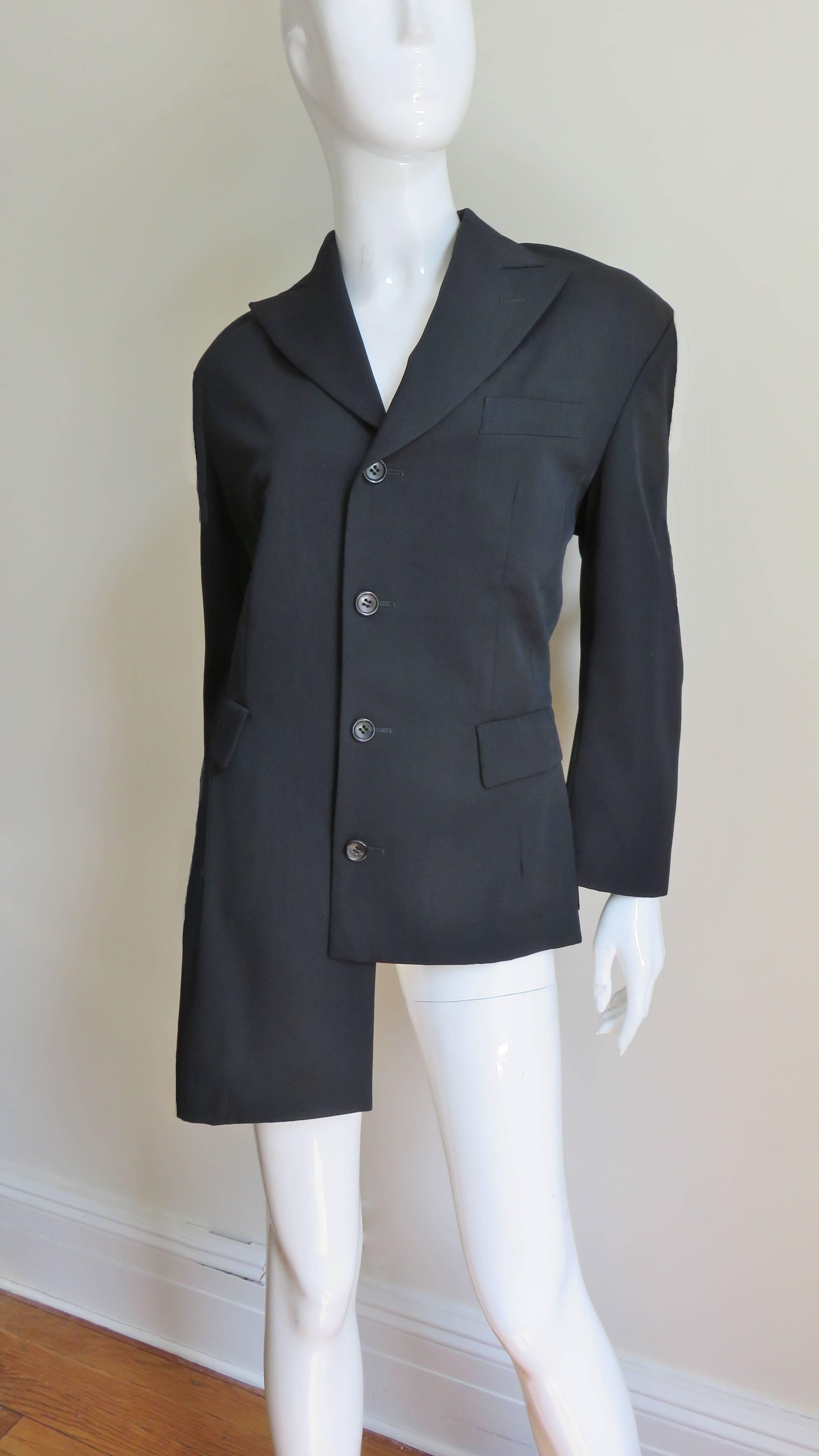 Comme des Garcons AD 1991 Asymmetric Jacket In Good Condition For Sale In Water Mill, NY