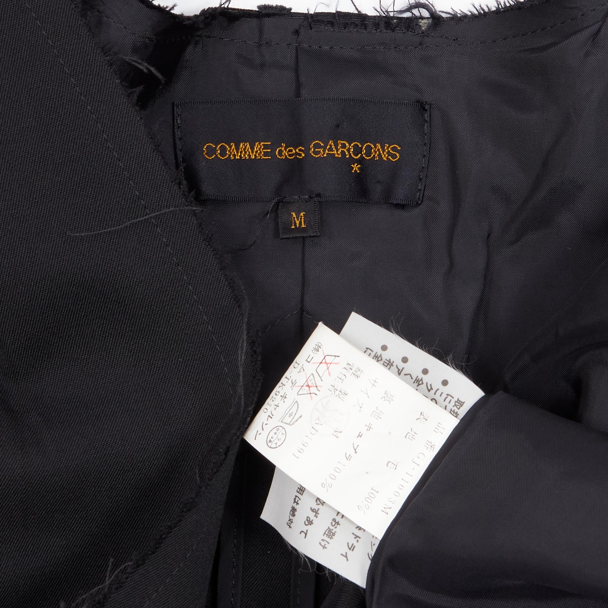 COMME DES GARCONS 1991 black wool deconstructed collar double breasted blazer S 5