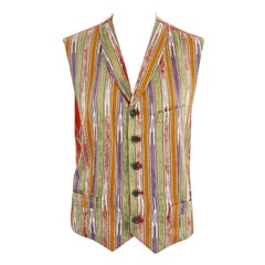 COMME DES GARCONS 1991 orange stripe button front waistcoat vest S