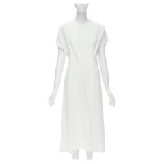 COMME DES GARCONS 1991 white polyester asymmetric pinched seams double layered
