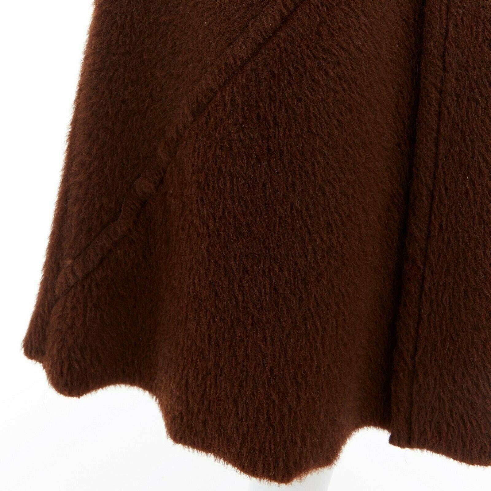 COMME DES GARCONS 1993 brown reversed seam fuzzy plush wool midi dress M 3