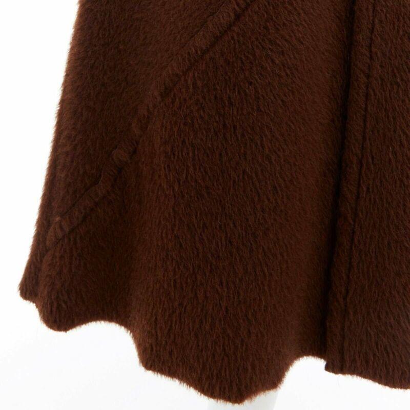 COMME DES GARCONS 1993 robe midi en laine pelucheuse à coutures inversées marron M en vente 3