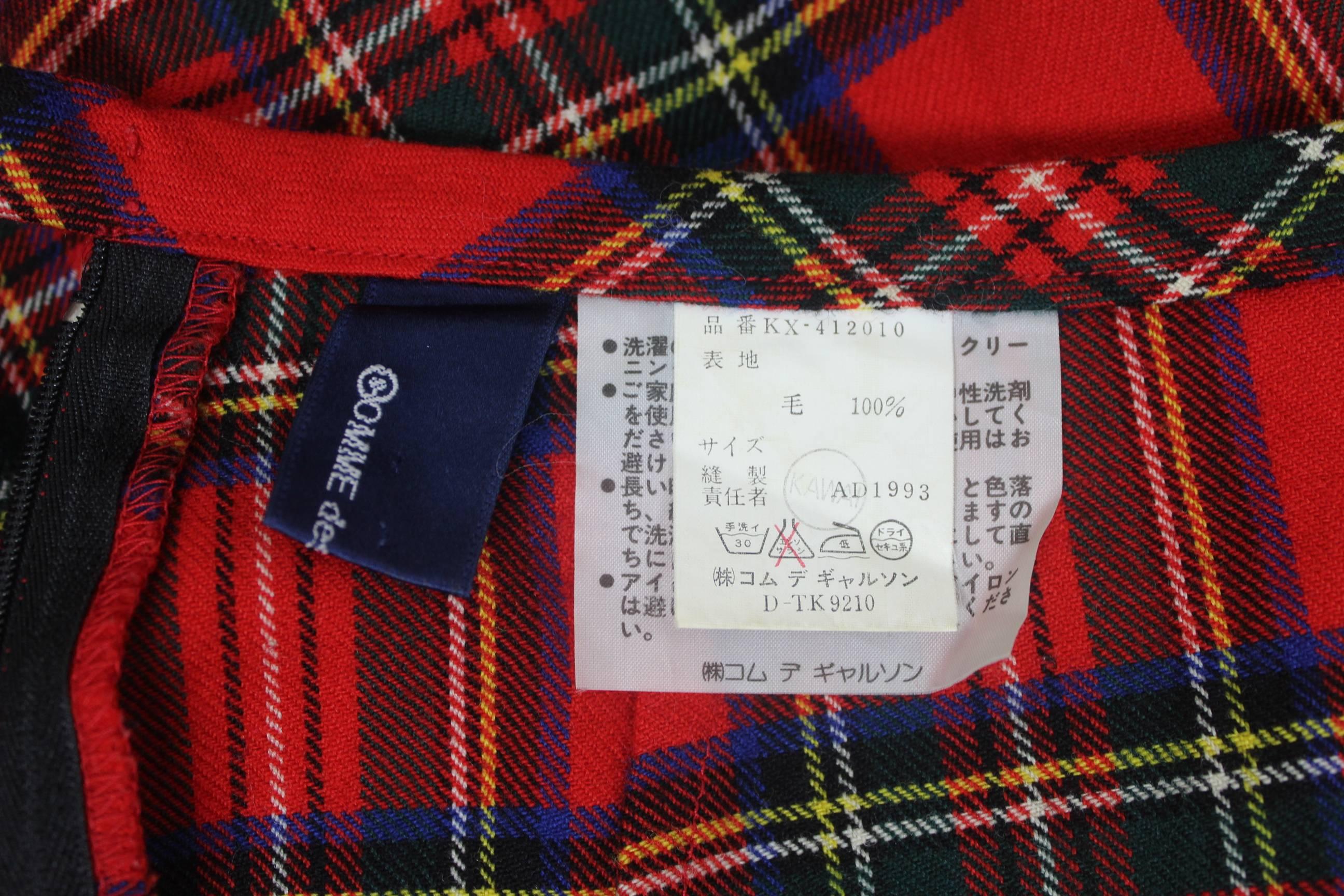 Comme des Garcons 1993 Collection Tartan Fitted Skirt 7