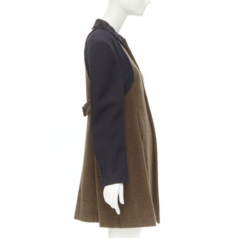 COMME DES GARCONS 1993 Runway Vintage herringbone reconstructed sleeve coat S In Excellent Condition For Sale In Hong Kong, NT