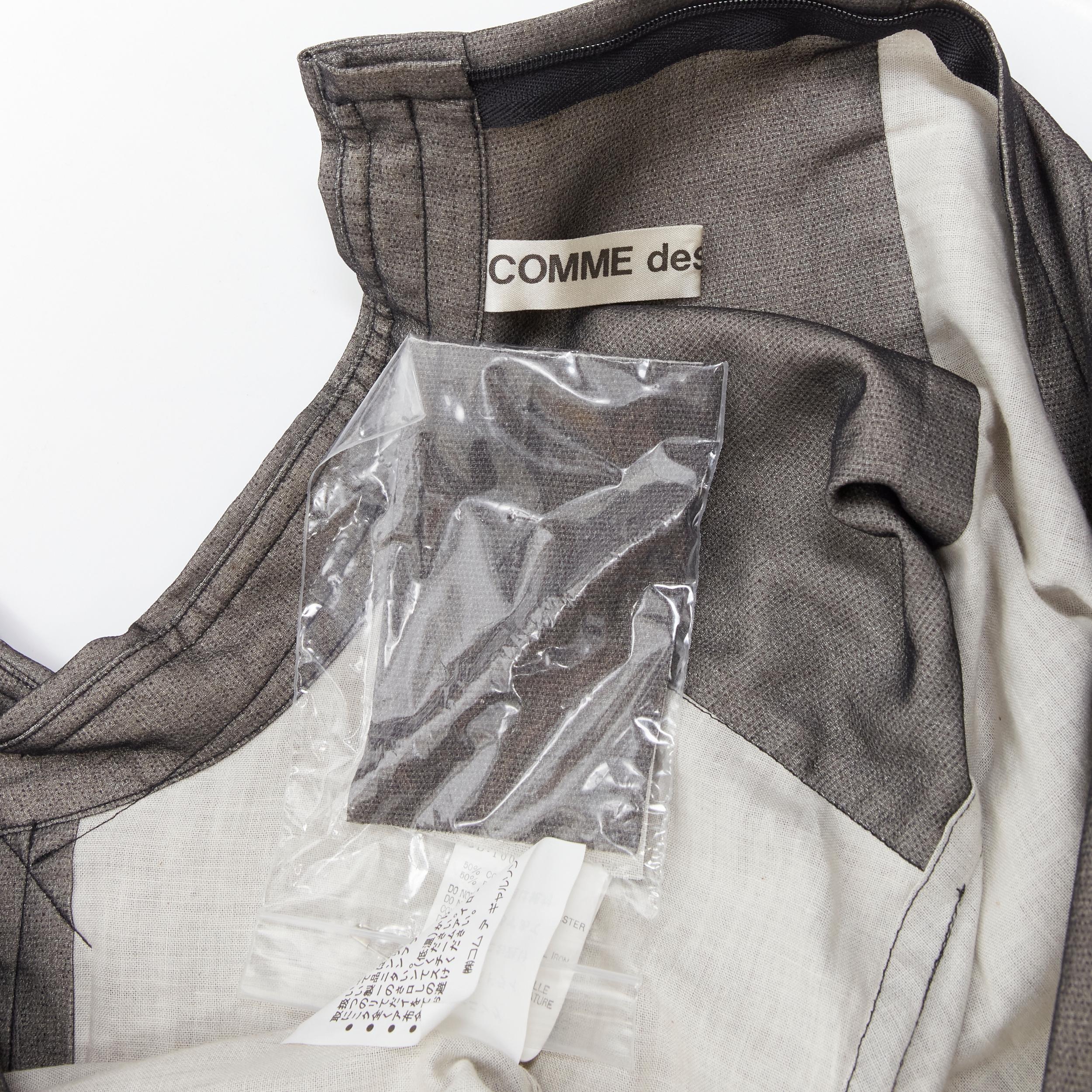COMME DES GARCONS 1993 Tromp Loeil black faux fastening long sleeve shirt S For Sale 6