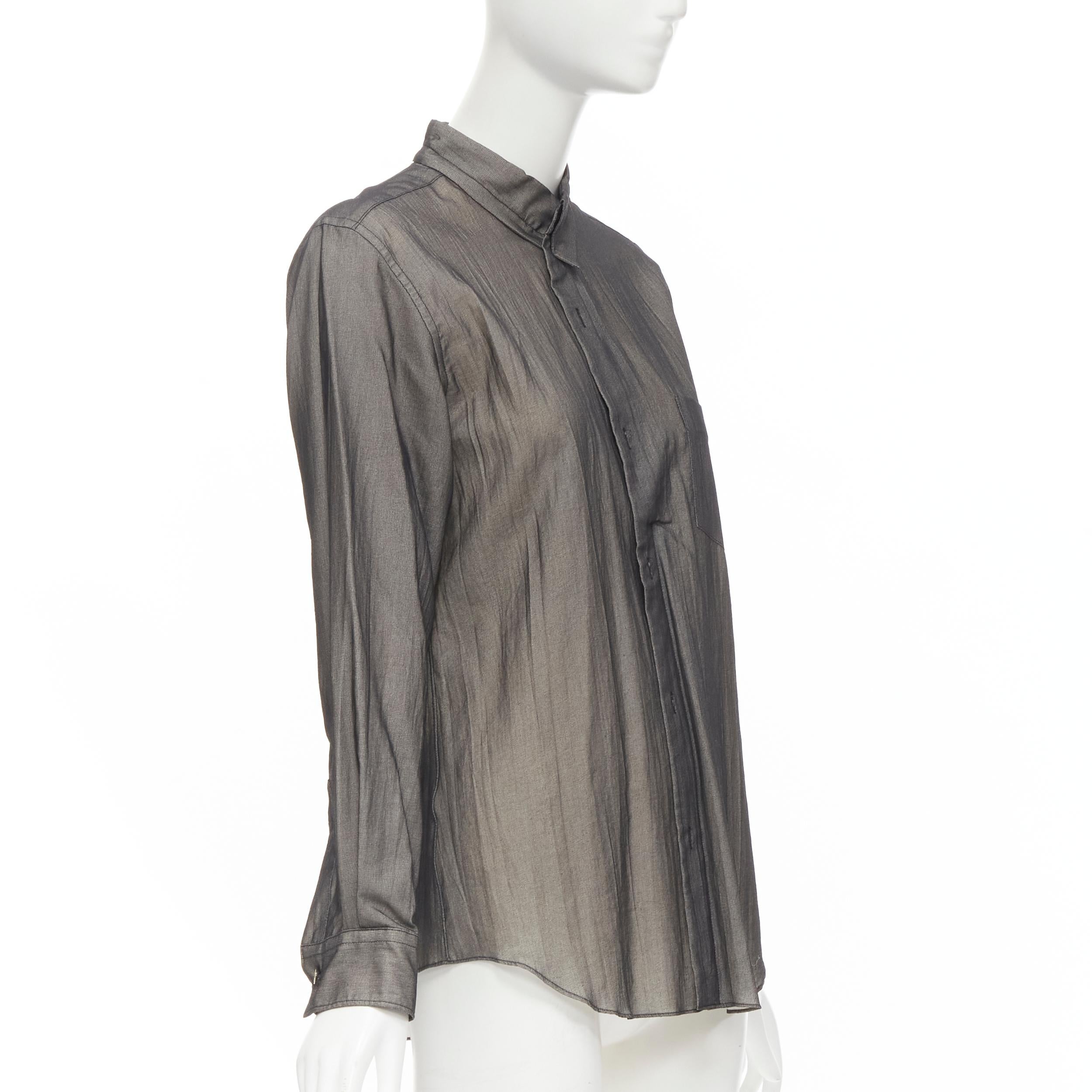 Black COMME DES GARCONS 1993 Tromp Loeil black faux fastening long sleeve shirt S For Sale