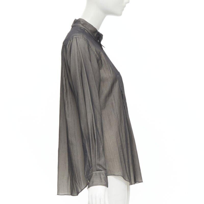 COMME DES GARCONS 1993 Tromp Loeil black faux fastening long sleeve shirt S In Excellent Condition For Sale In Hong Kong, NT