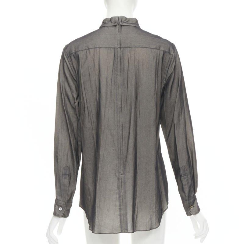 Women's COMME DES GARCONS 1993 Tromp Loeil black faux fastening long sleeve shirt S For Sale