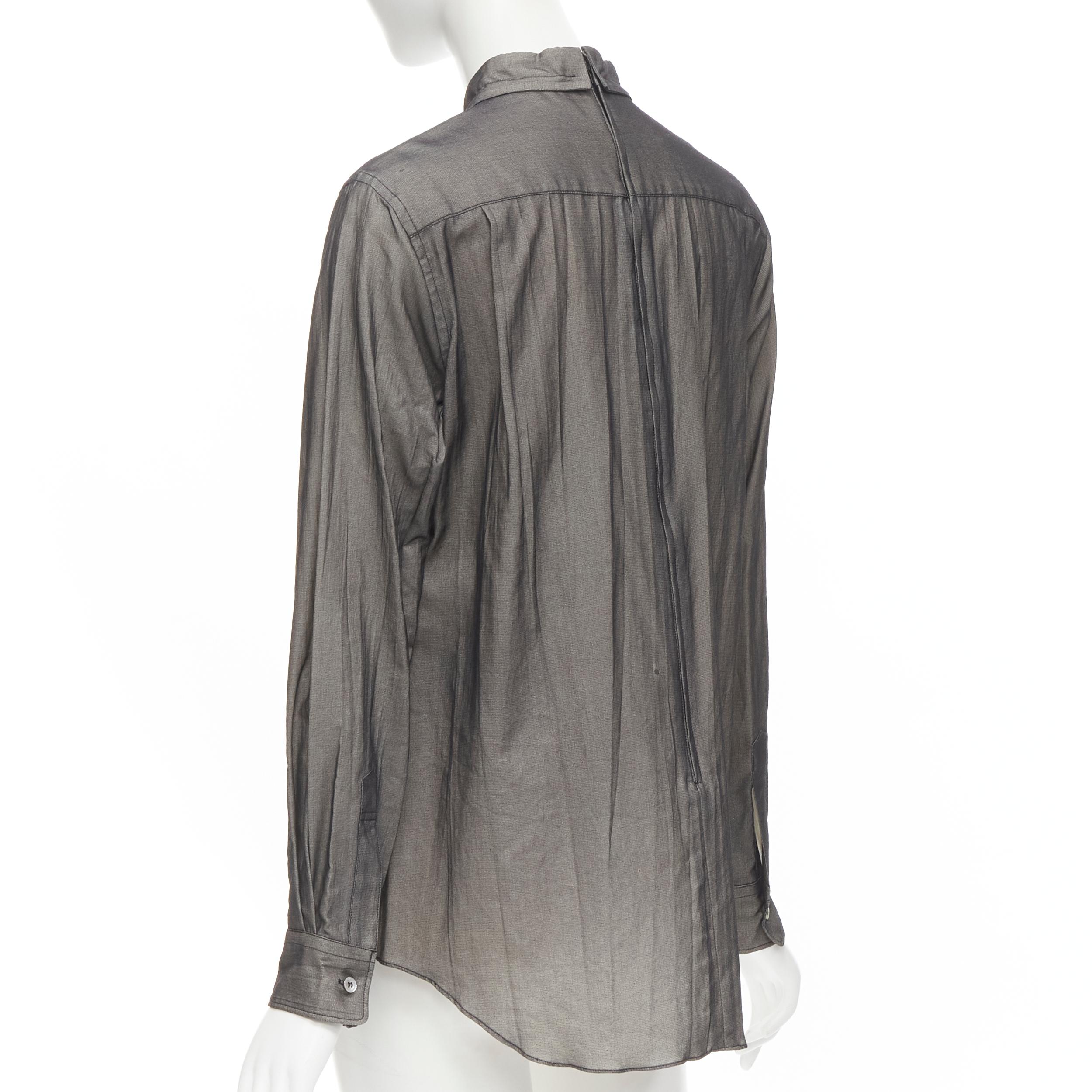 COMME DES GARCONS 1993 Tromp Loeil black faux fastening long sleeve shirt S For Sale 1