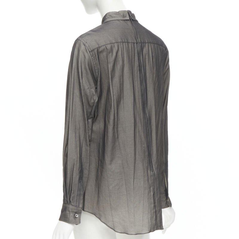 COMME DES GARCONS 1993 Tromp Loeil black faux fastening long sleeve shirt S For Sale 1