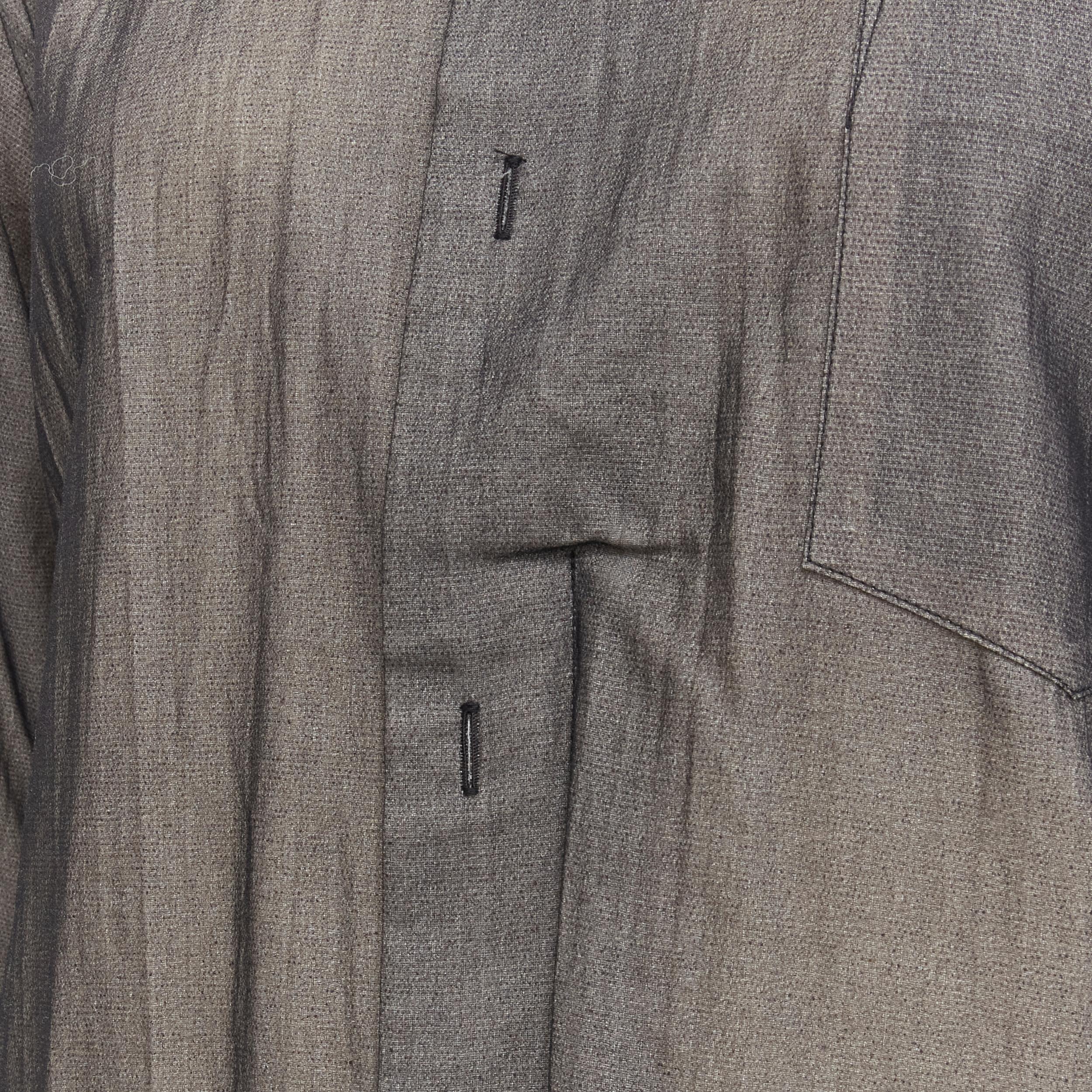 COMME DES GARCONS 1993 Tromp Loeil black faux fastening long sleeve shirt S For Sale 2