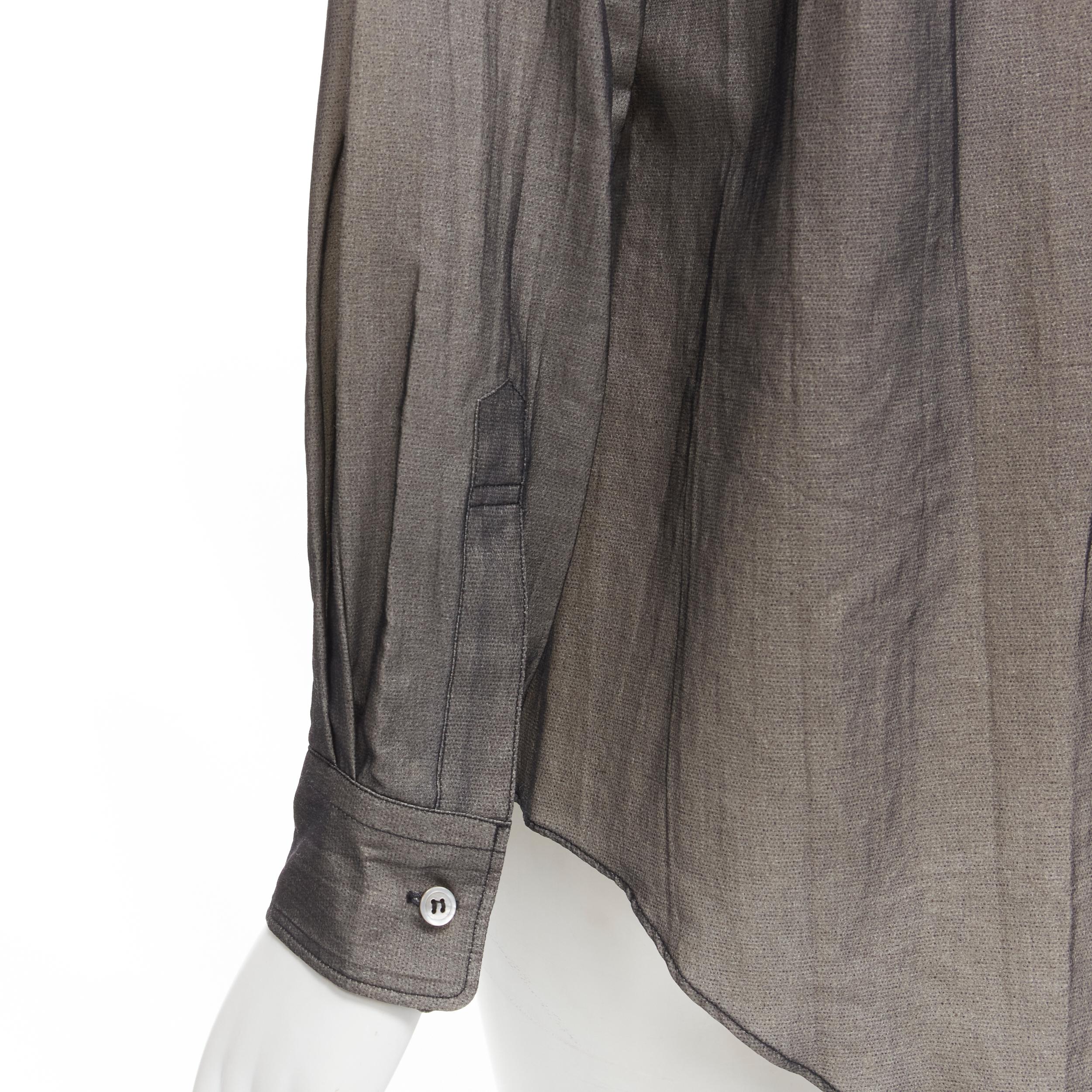 COMME DES GARCONS 1993 Tromp Loeil black faux fastening long sleeve shirt S For Sale 4