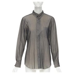COMME DES GARCONS 1993 Tromp Loeil schwarzes langärmeliges Hemd mit Kunstverschluss S