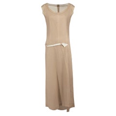 Comme Des Garcons 1993 Vintage Beige Raw Hem Dress Size M