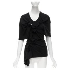 Used COMME DES GARCONS 1994 black cotton bundle rose ruffle tshirt top S