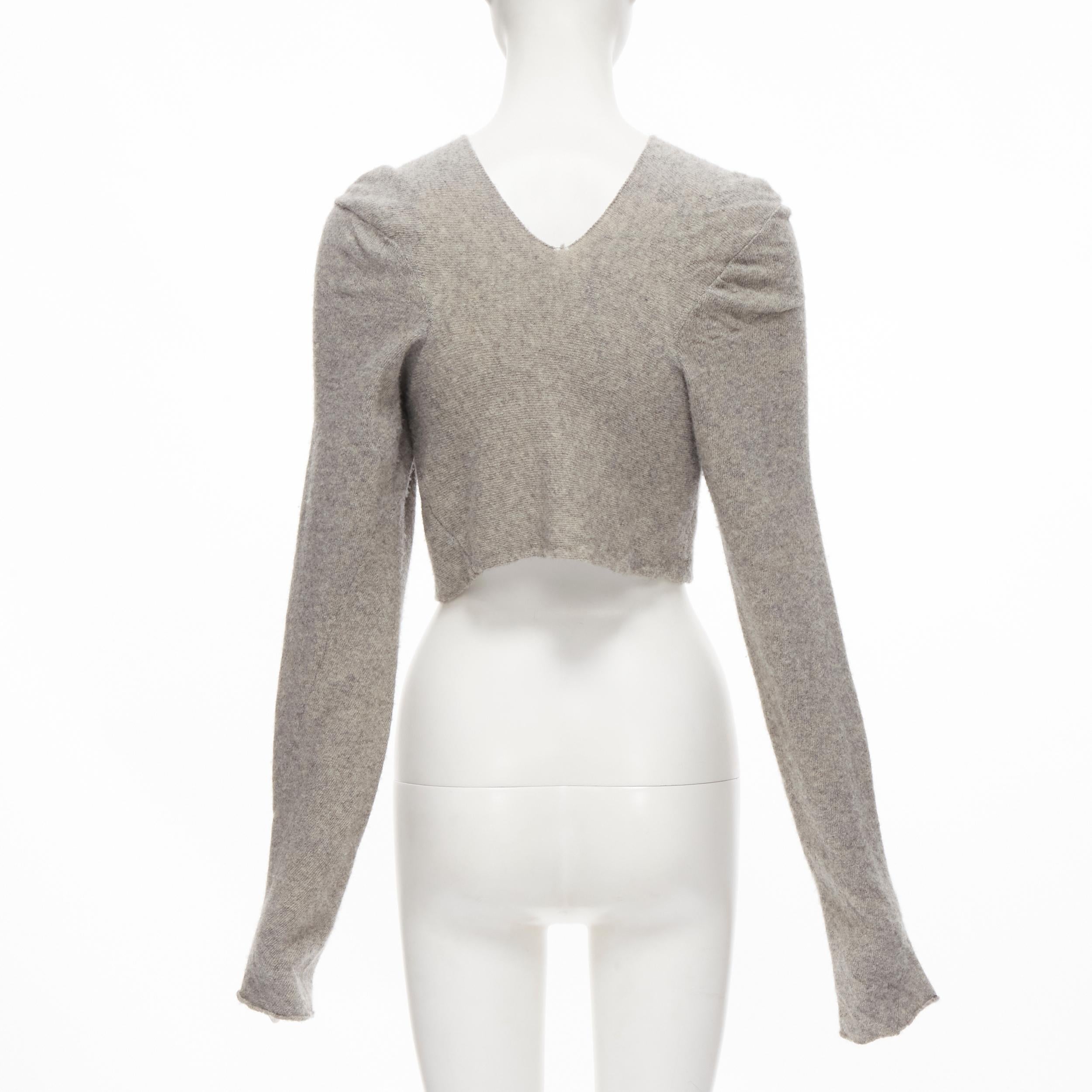 Women's COMME DES GARCONS 1994 grey melange eat in shoulder seam cropped sweater S