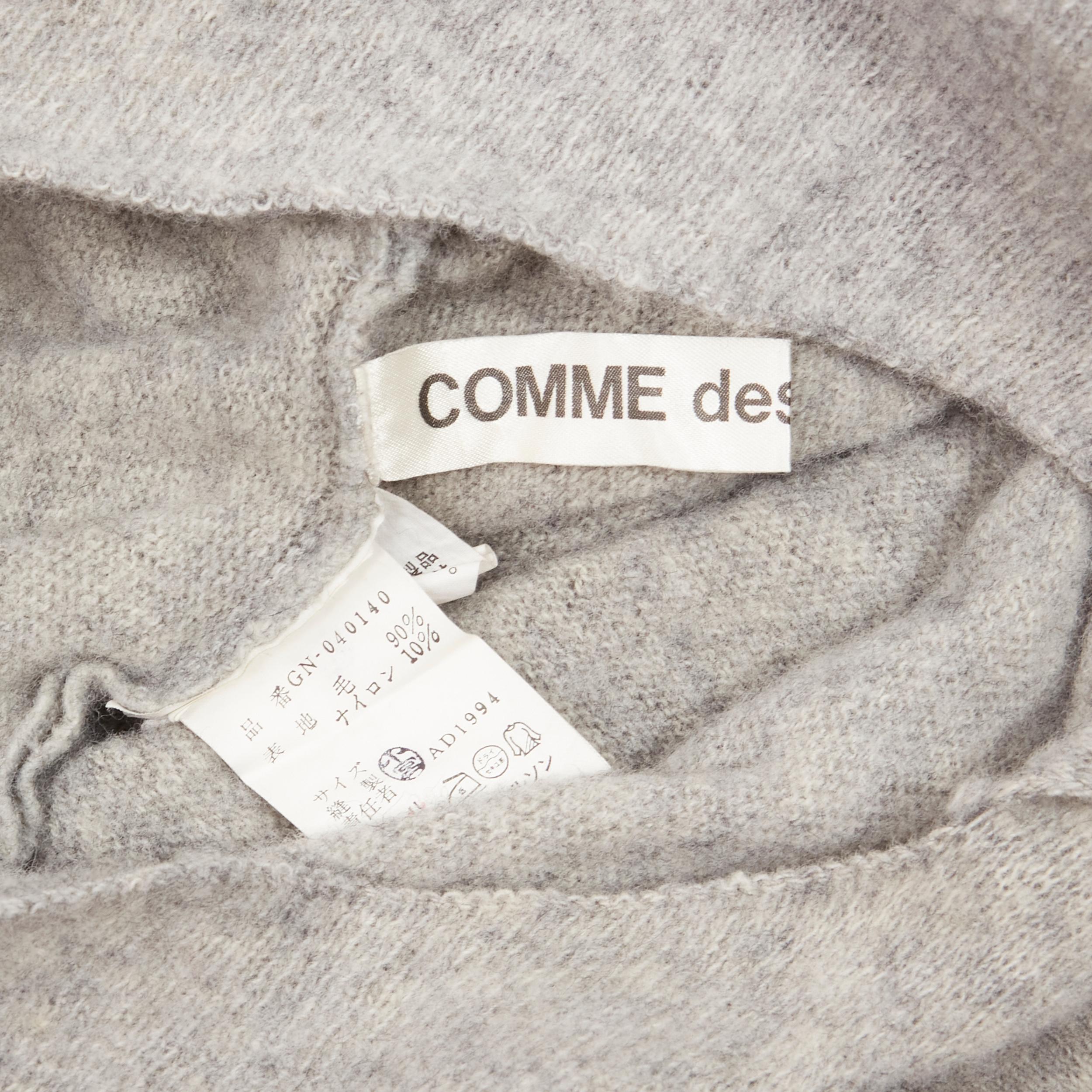 COMME DES GARCONS 1994 grey melange eat in shoulder seam cropped sweater S 4