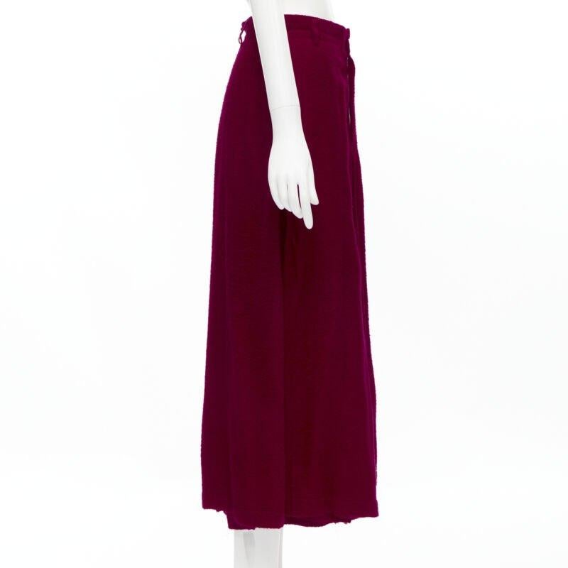 COMME DES GARCONS 1994 falda midi drapeada con pliegues diagonales de lana hervida roja S en Excelente estado para la venta en Hong Kong, NT