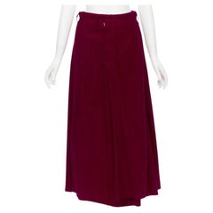 COMME DES GARCONS 1994 roter geriffelter Woll-Midirock mit diagonalem Faltenausschnitt S