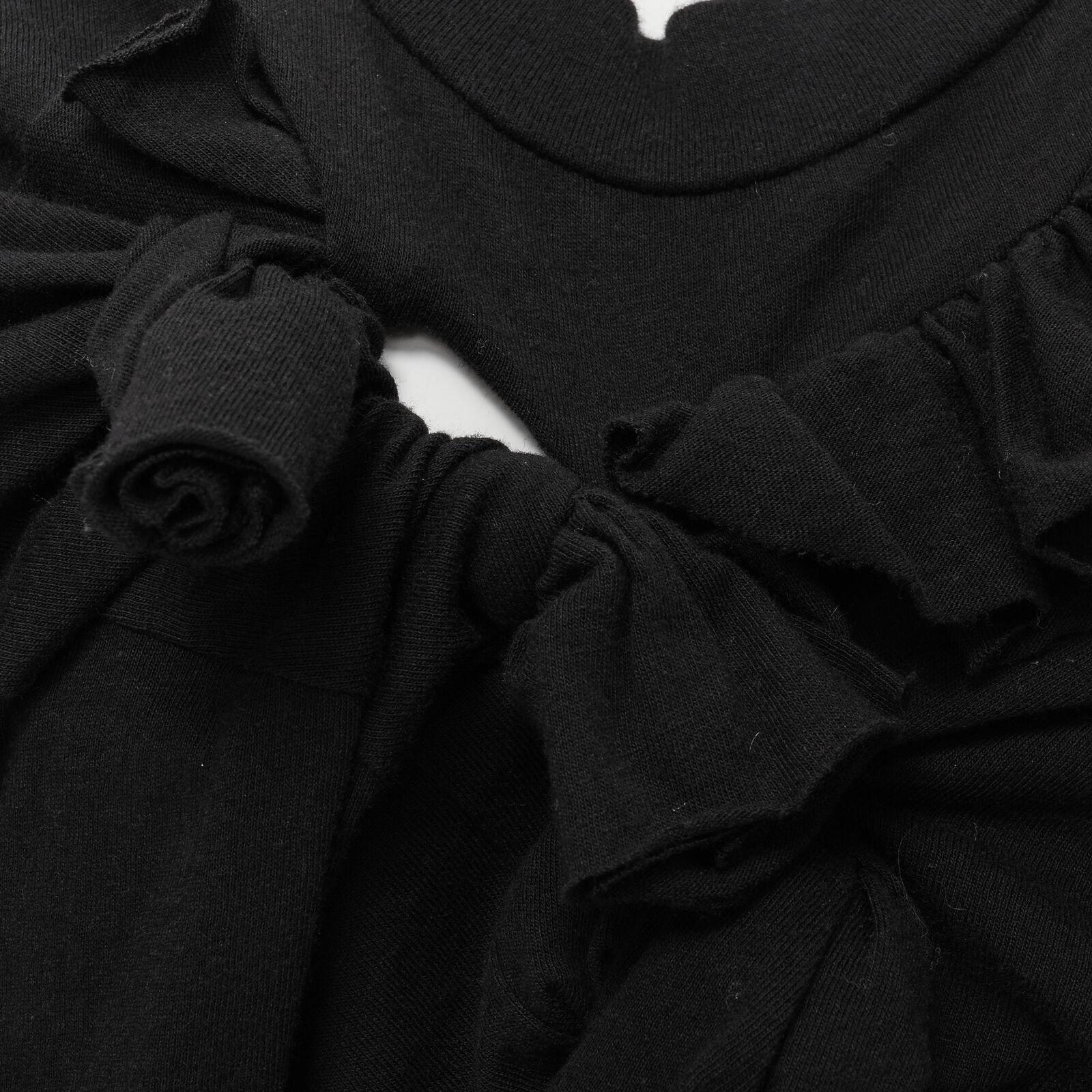 COMME DES GARCONS 1994 Vintage Runway black bundle rose ruffle tshirt top S 7