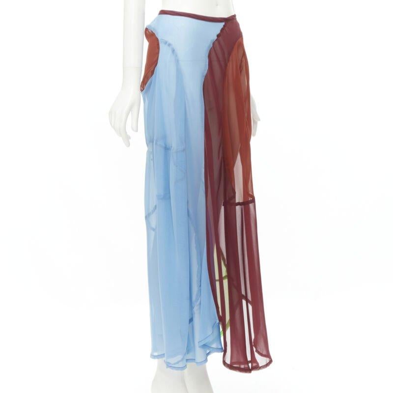 COMME DES GARCONS 1995 Laufsteg Vintage-Rock mit geschwungenem Saum und optischem durchsichtigen Saum M (Braun) im Angebot