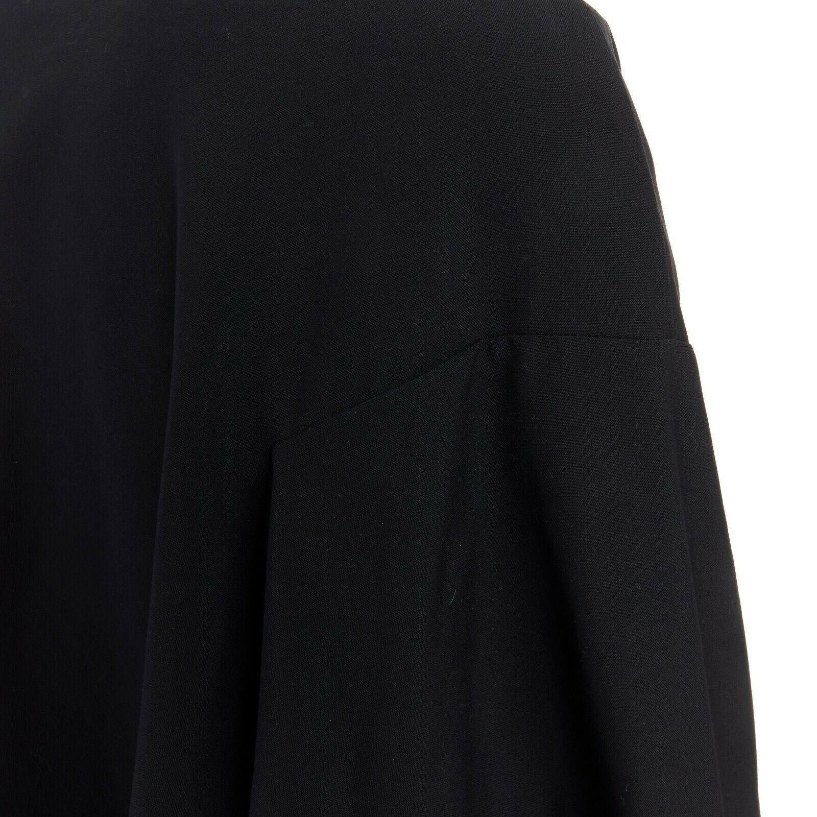 COMME DES GARCONS 1996 black wool asymmetric volume cut boxy blazer jacket S 5