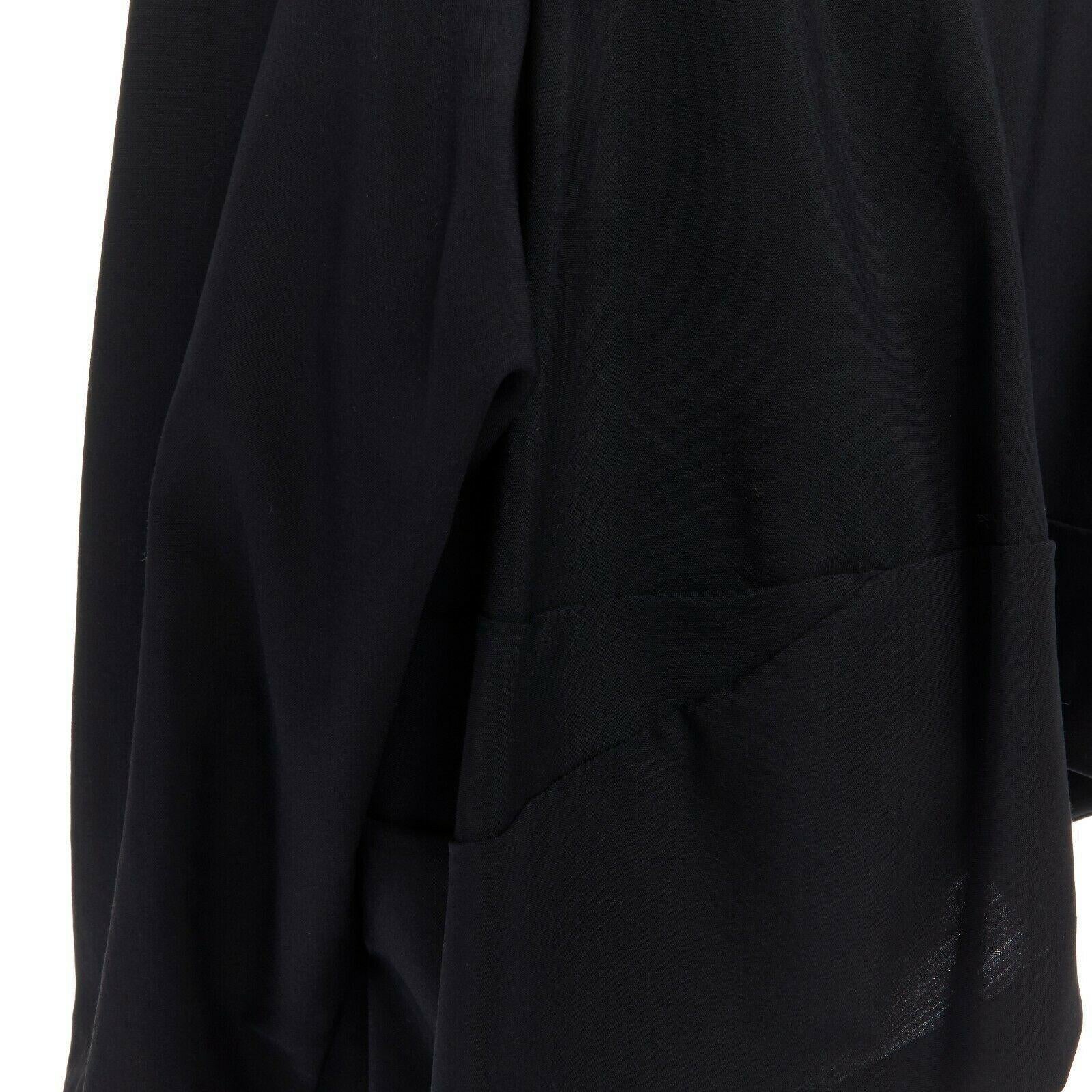 COMME DES GARCONS 1996 black wool asymmetric volume cut boxy blazer jacket S 6