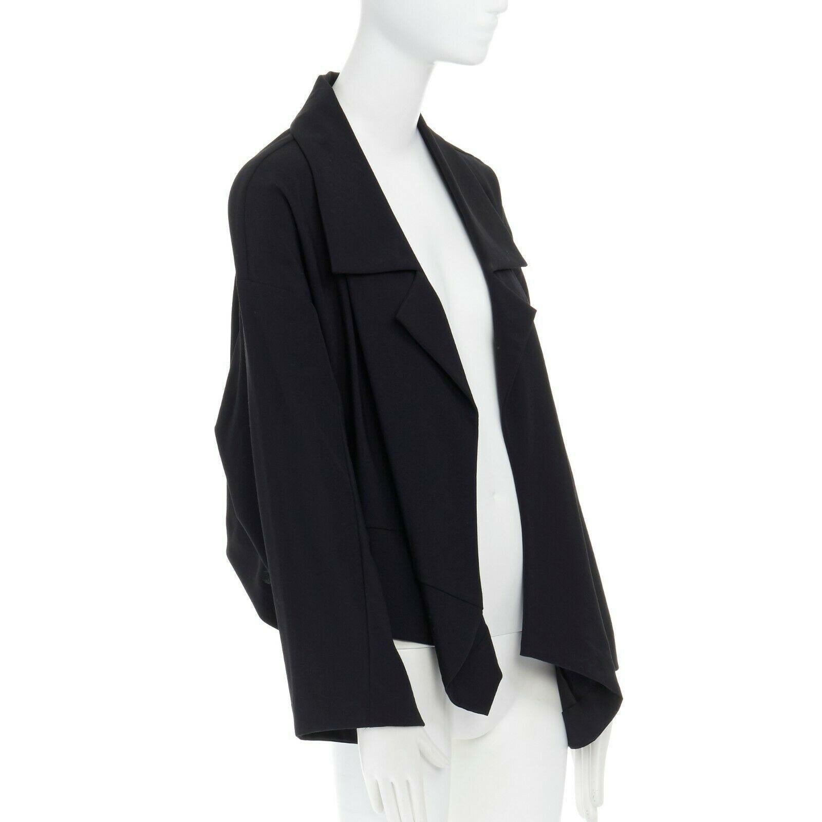 Women's COMME DES GARCONS 1996 black wool asymmetric volume cut boxy blazer jacket S
