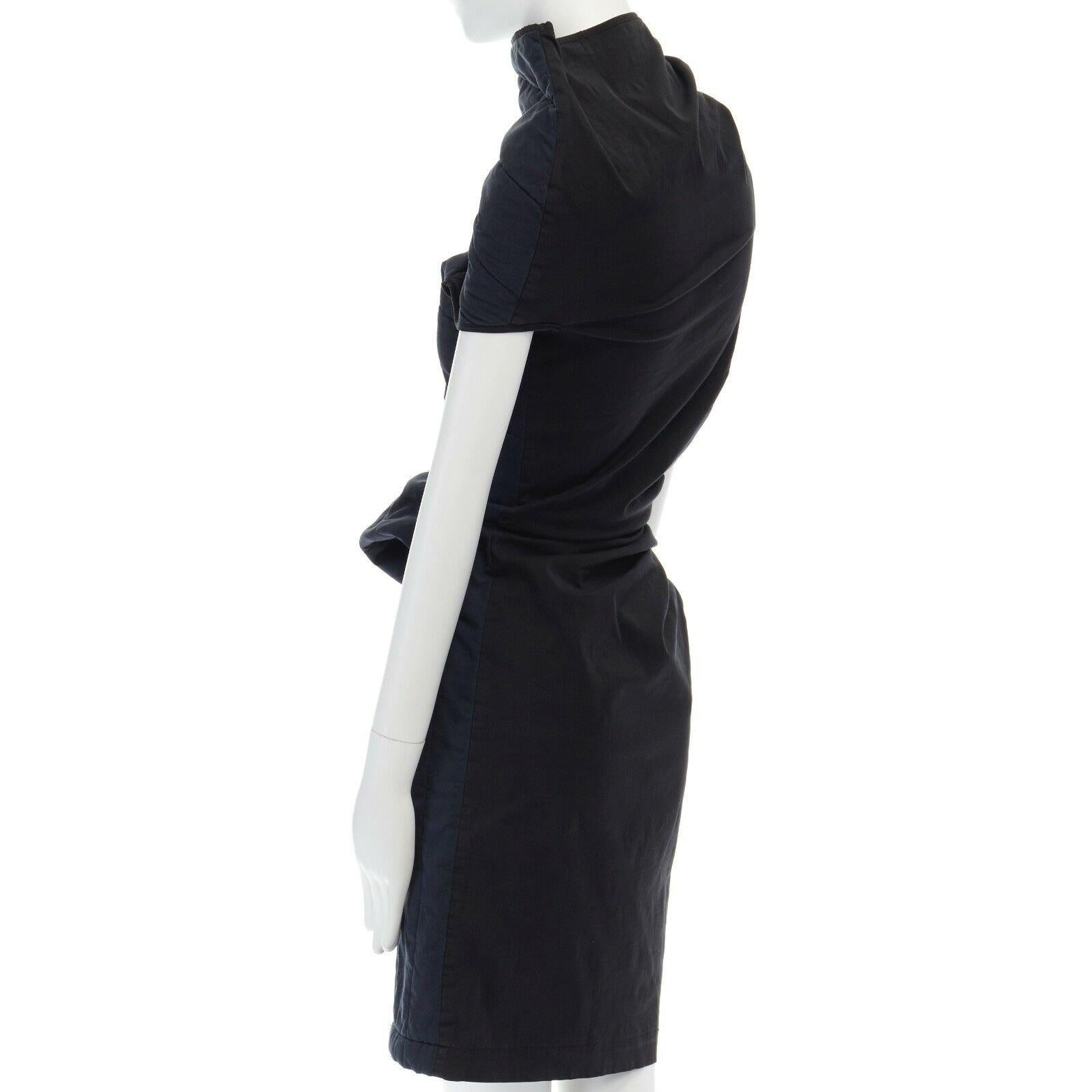 COMME DES GARCONS 1996 Lumps Bumps navy blue padded irregular bodycon dress S 2