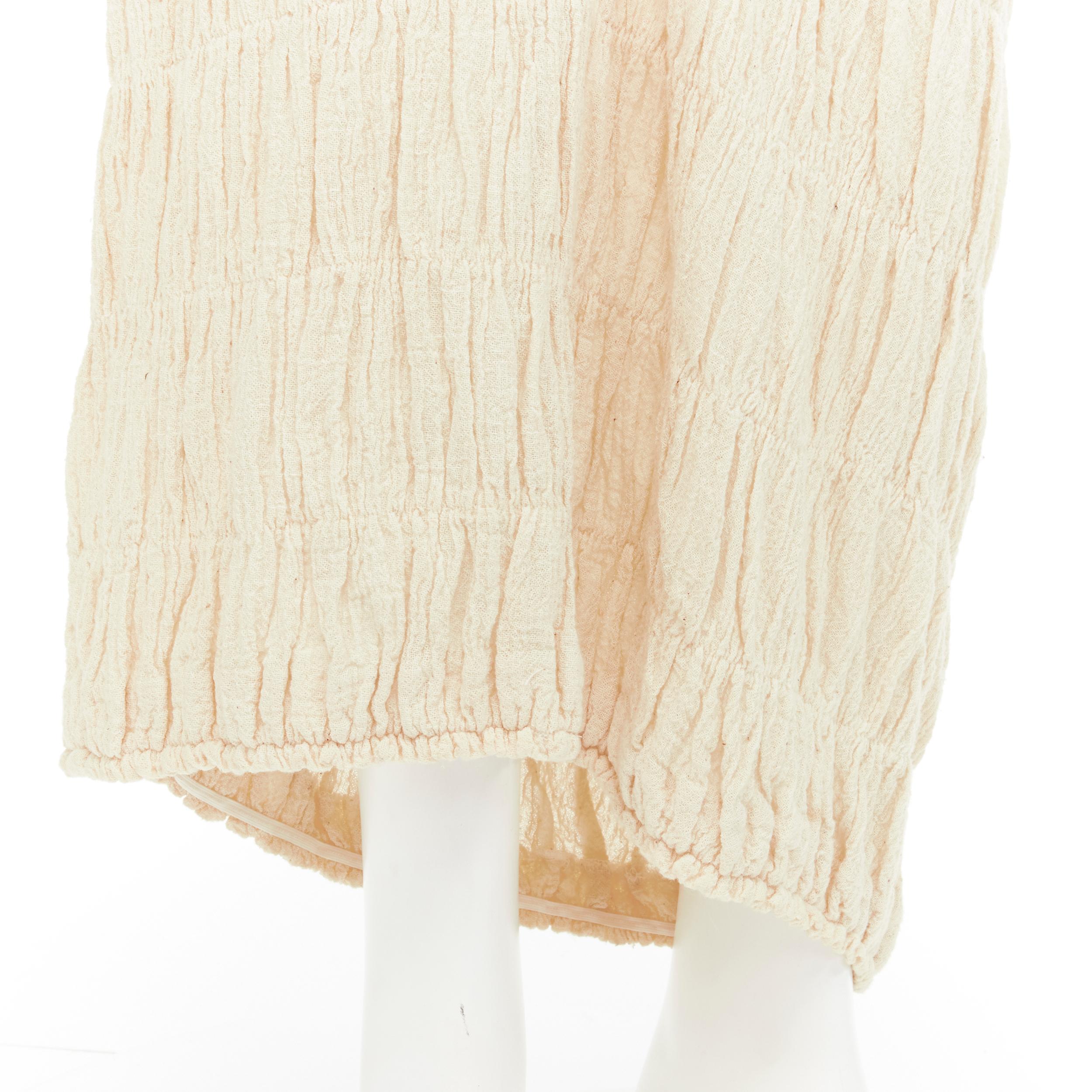 COMME DES GARCONS 1996 Vintage beige shirred Lump Bumps midi skirt S 3