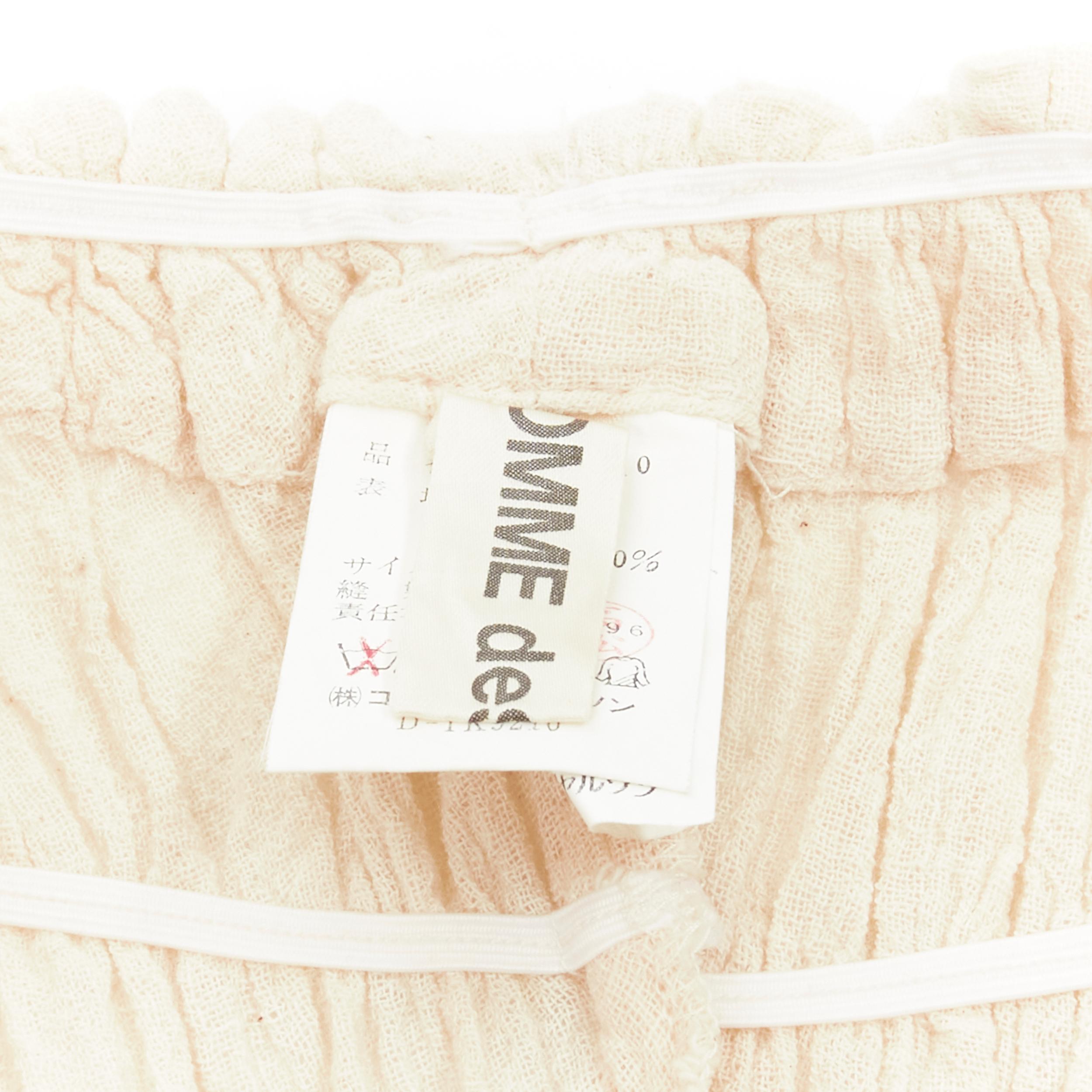 COMME DES GARCONS 1996 Vintage beige shirred Lump Bumps midi skirt S 4