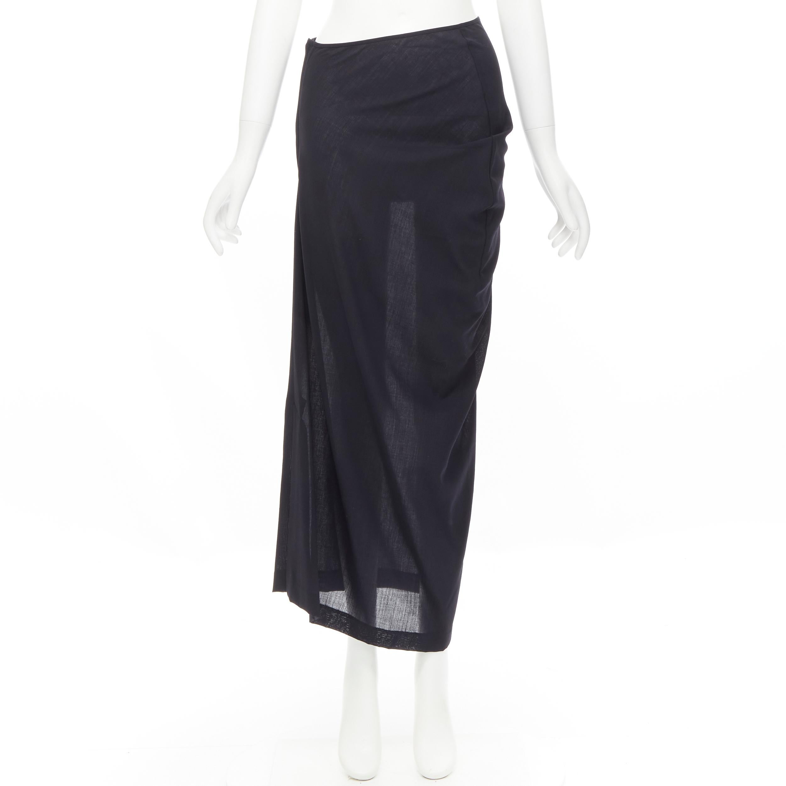 COMME DES GARCONS 1996 Vintage Lumps Bumps black bias asymmetric cut skirt M 5