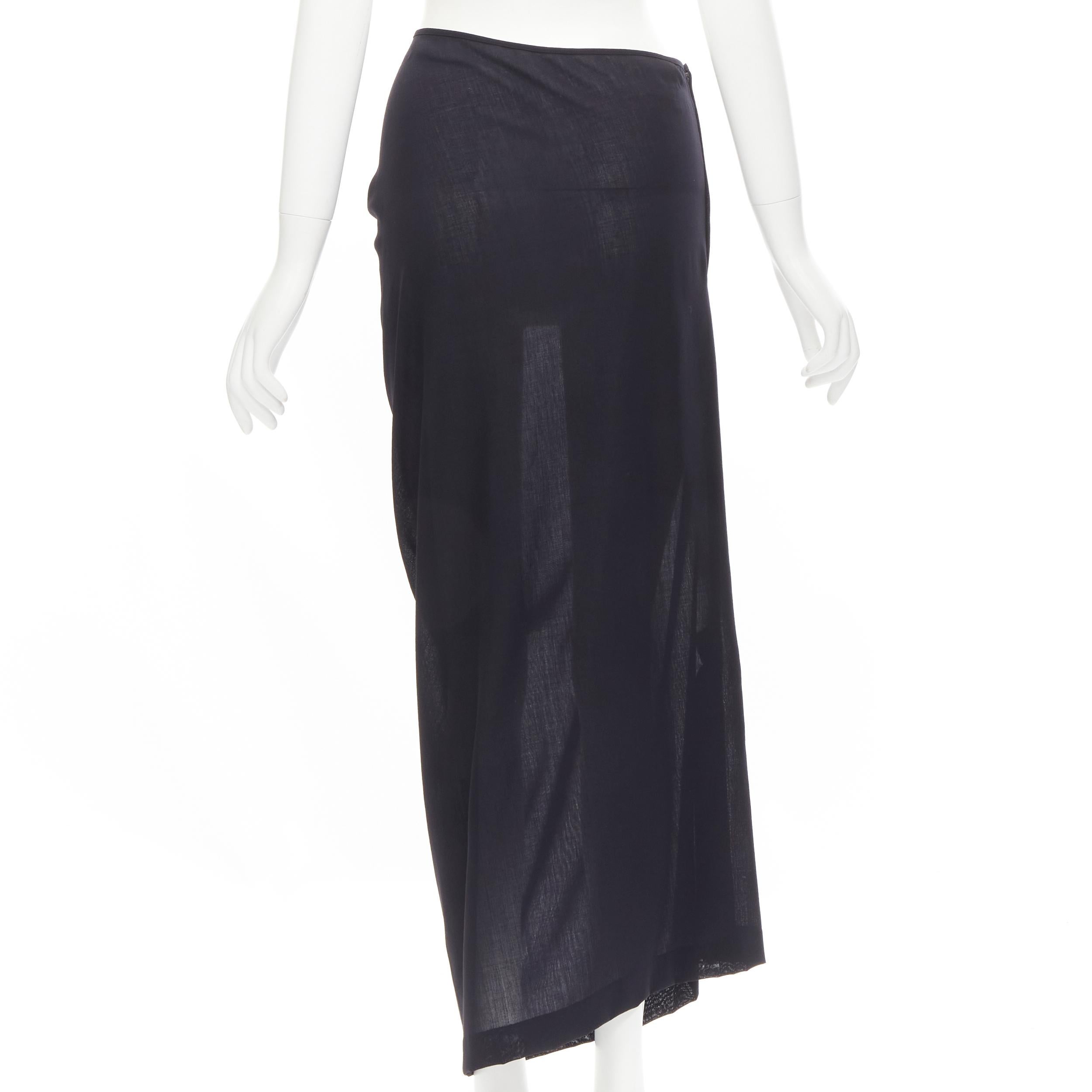 Women's COMME DES GARCONS 1996 Vintage Lumps Bumps black bias asymmetric cut skirt M