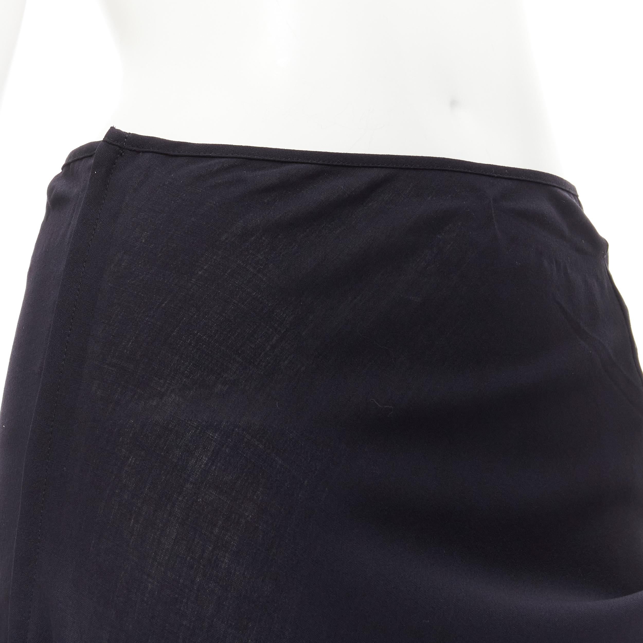 COMME DES GARCONS 1996 Vintage Lumps Bumps black bias asymmetric cut skirt M 3