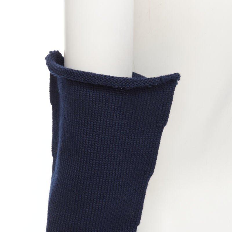 COMME DES GARCONS 1996 Vintage marineblau Wolle stricken volle Oper Handschuhe selten im Angebot 2