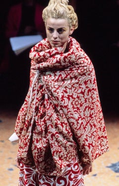 COMME DES GARCONS 1996 Vintage Runway baroque velvet damask wrap jacket pants