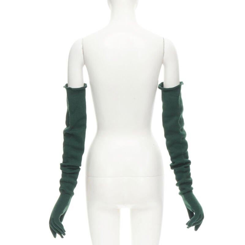COMME DES GARCONS 1996 Vintage Runway green wool full opera gloves rare 1