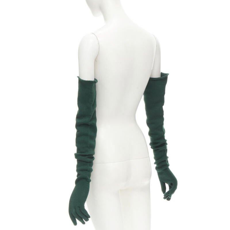 COMME DES GARCONS 1996 Vintage Runway green wool full opera gloves rare 2
