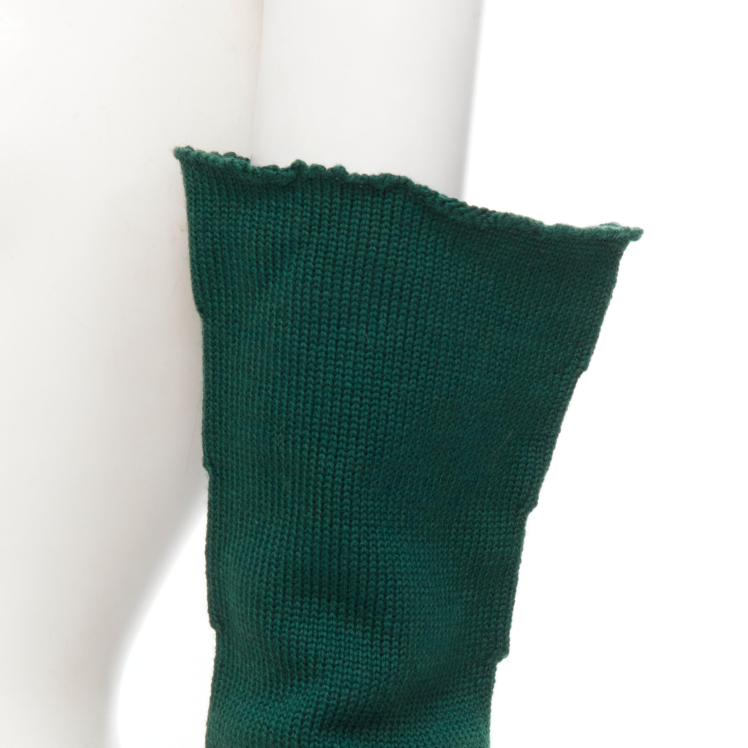 COMME DES GARCONS 1996 Vintage Runway green wool full opera gloves rare In Excellent Condition For Sale In Hong Kong, NT