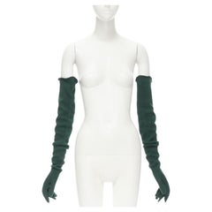 COMME DES GARCONS 1996 Vintage Runway guanti da opera in lana verde raro